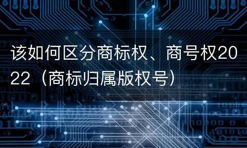 该如何区分商标权、商号权2022（商标归属版权号）