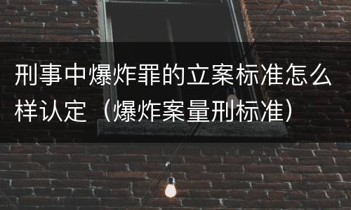 刑事中爆炸罪的立案标准怎么样认定（爆炸案量刑标准）