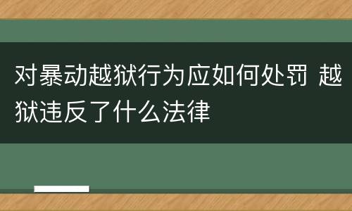 对暴动越狱行为应如何处罚 越狱违反了什么法律