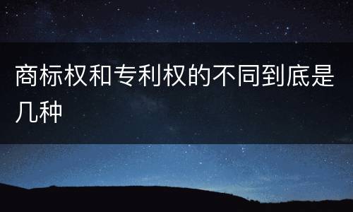 商标权和专利权的不同到底是几种