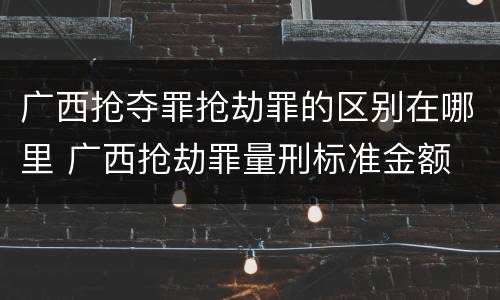 广西抢夺罪抢劫罪的区别在哪里 广西抢劫罪量刑标准金额