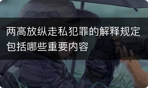 两高放纵走私犯罪的解释规定包括哪些重要内容