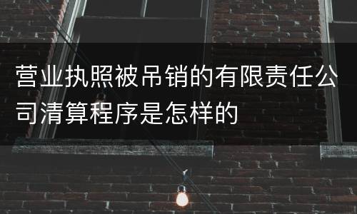 营业执照被吊销的有限责任公司清算程序是怎样的