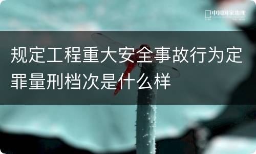 规定工程重大安全事故行为定罪量刑档次是什么样