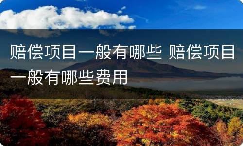 赔偿项目一般有哪些 赔偿项目一般有哪些费用
