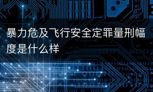暴力危及飞行安全定罪量刑幅度是什么样