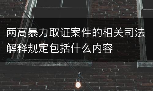 两高暴力取证案件的相关司法解释规定包括什么内容