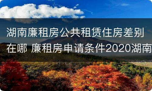 湖南廉租房公共租赁住房差别在哪 廉租房申请条件2020湖南