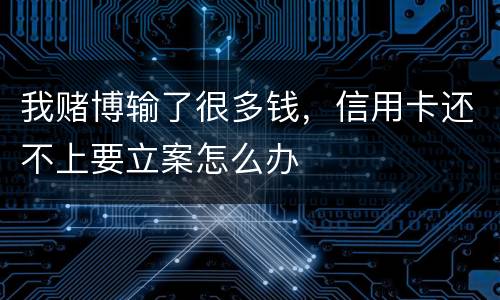 我赌博输了很多钱，信用卡还不上要立案怎么办