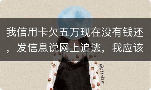 我信用卡欠五万现在没有钱还，发信息说网上追逃，我应该怎么办