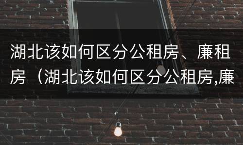 湖北该如何区分公租房、廉租房（湖北该如何区分公租房,廉租房呢）