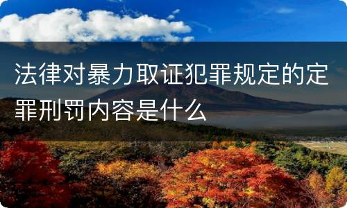 法律对暴力取证犯罪规定的定罪刑罚内容是什么
