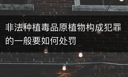 非法种植毒品原植物构成犯罪的一般要如何处罚