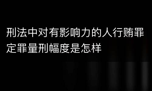 刑法中对有影响力的人行贿罪定罪量刑幅度是怎样