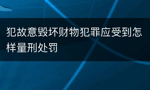 犯故意毁坏财物犯罪应受到怎样量刑处罚