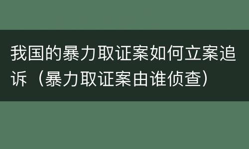 我国的暴力取证案如何立案追诉（暴力取证案由谁侦查）