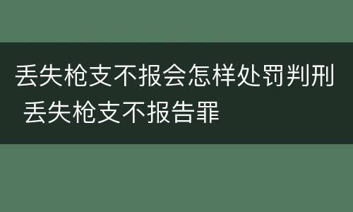 丢失枪支不报会怎样处罚判刑 丢失枪支不报告罪
