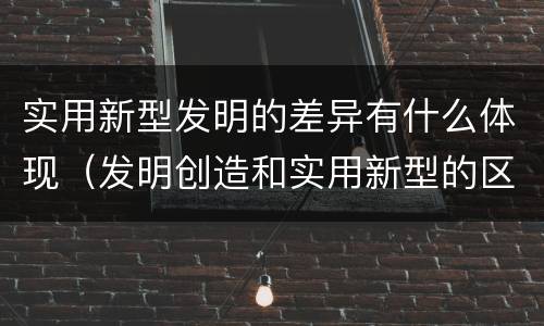 实用新型发明的差异有什么体现（发明创造和实用新型的区别）