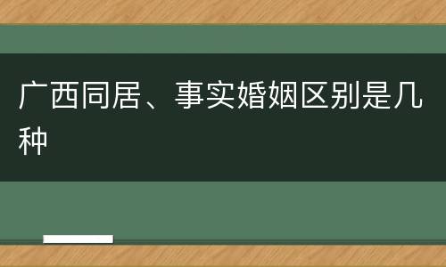 广西同居、事实婚姻区别是几种