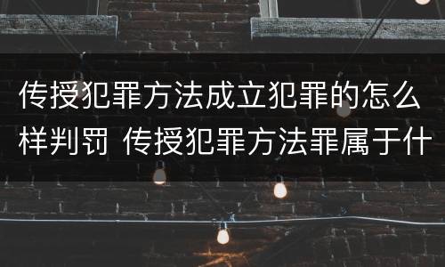 传授犯罪方法成立犯罪的怎么样判罚 传授犯罪方法罪属于什么罪