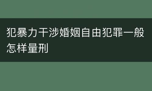 犯暴力干涉婚姻自由犯罪一般怎样量刑