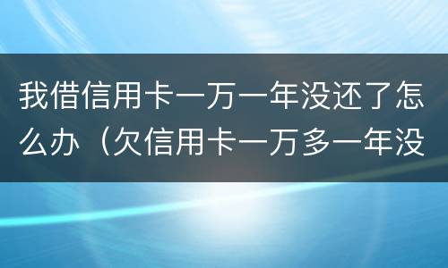 我借信用卡一万一年没还了怎么办（欠信用卡一万多一年没还会不会坐牢）