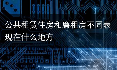 公共租赁住房和廉租房不同表现在什么地方