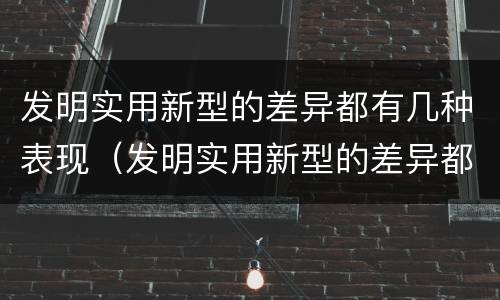 发明实用新型的差异都有几种表现（发明实用新型的差异都有几种表现方法）