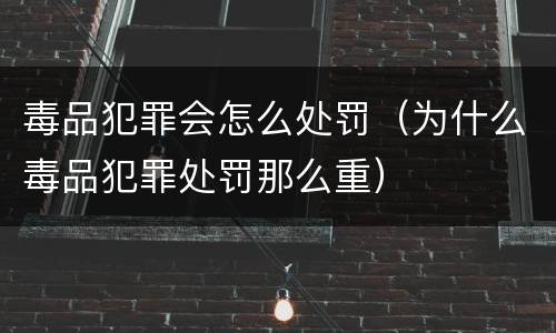 毒品犯罪会怎么处罚（为什么毒品犯罪处罚那么重）