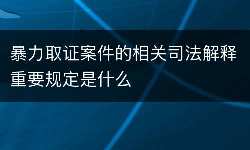 暴力取证案件的相关司法解释重要规定是什么