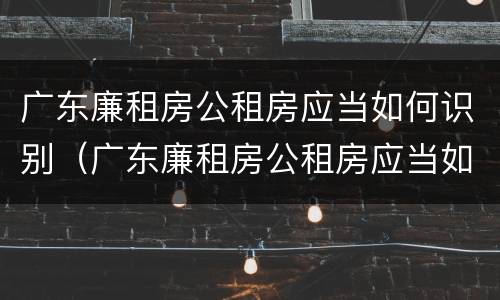 广东廉租房公租房应当如何识别（广东廉租房公租房应当如何识别房源）