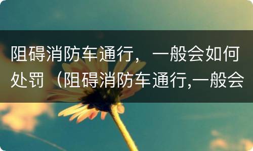 阻碍消防车通行，一般会如何处罚（阻碍消防车通行,一般会如何处罚呢）