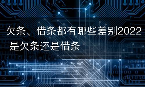 欠条、借条都有哪些差别2022 是欠条还是借条