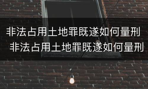 非法占用土地罪既遂如何量刑 非法占用土地罪既遂如何量刑的