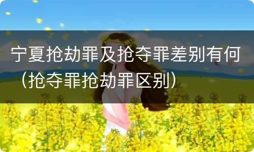 宁夏抢劫罪及抢夺罪差别有何（抢夺罪抢劫罪区别）