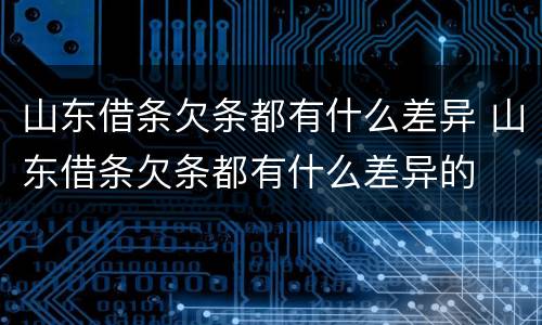 山东借条欠条都有什么差异 山东借条欠条都有什么差异的