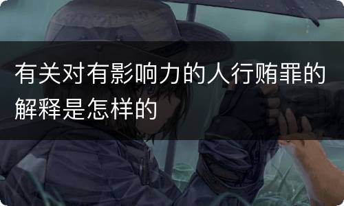 有关对有影响力的人行贿罪的解释是怎样的