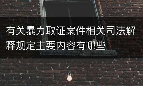 有关暴力取证案件相关司法解释规定主要内容有哪些