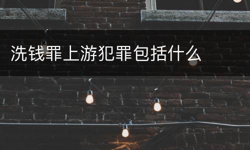 洗钱罪上游犯罪包括什么