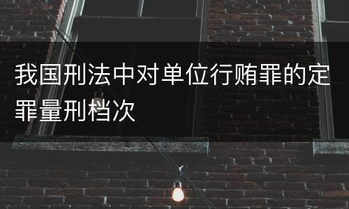 我国刑法中对单位行贿罪的定罪量刑档次