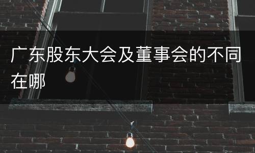 广东股东大会及董事会的不同在哪