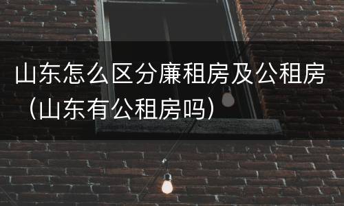 山东怎么区分廉租房及公租房（山东有公租房吗）