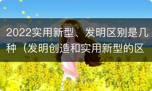 2022实用新型、发明区别是几种（发明创造和实用新型的区别）