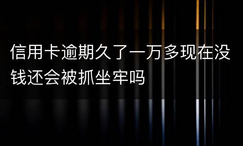 信用卡逾期久了一万多现在没钱还会被抓坐牢吗