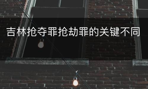 吉林抢夺罪抢劫罪的关键不同