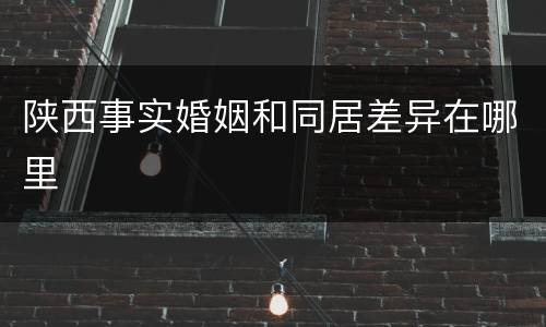 陕西事实婚姻和同居差异在哪里