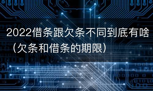 2022借条跟欠条不同到底有啥（欠条和借条的期限）