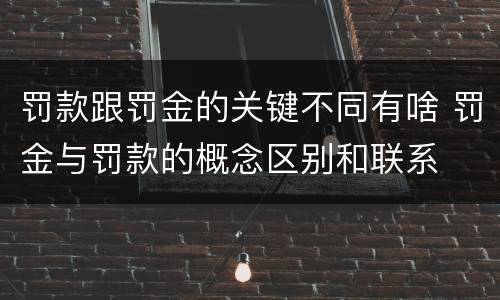 罚款跟罚金的关键不同有啥 罚金与罚款的概念区别和联系