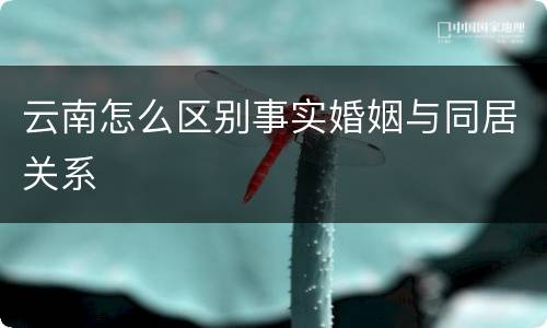 云南怎么区别事实婚姻与同居关系