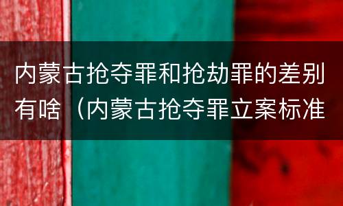 内蒙古抢夺罪和抢劫罪的差别有啥（内蒙古抢夺罪立案标准）